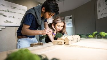 Students studying on architecture and design