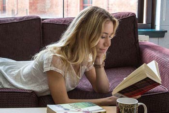 Female student reading