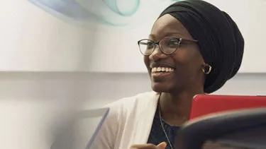 A female student smiling
