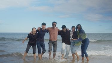 Students fun on the beach