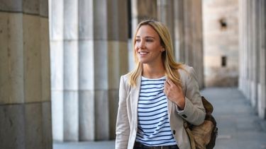 Student walking in the campus