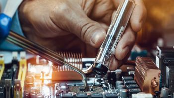 Person working on nanotechnology