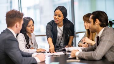 Group of people in discussion