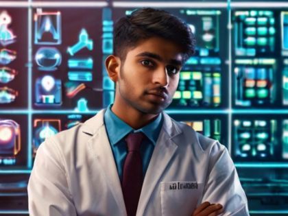 AI-generated image of a scientist working in Empathy-Infused Biotechnology