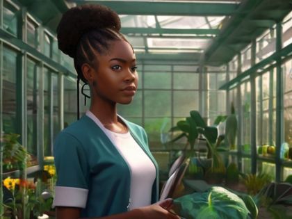 AI-generated image of a scientist working in reviving extinct species